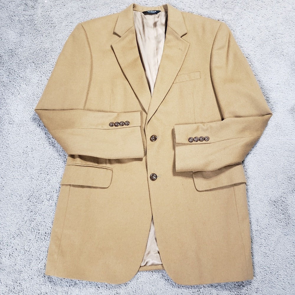 Jos. A. Bank‎ 100% Cashmere Blazer Mens 40L Tan Gordon Sport Coat Jacket